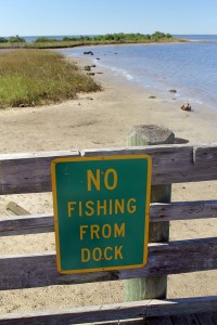 No Fishing Sign On Ft. Island Trail