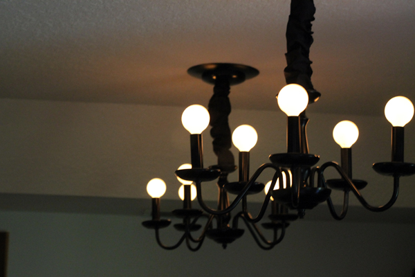 Black Chandeliers with cord covers