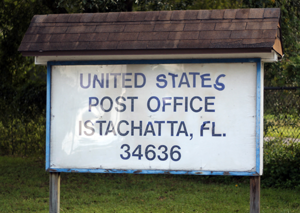 Post Office Sign in Istachatta