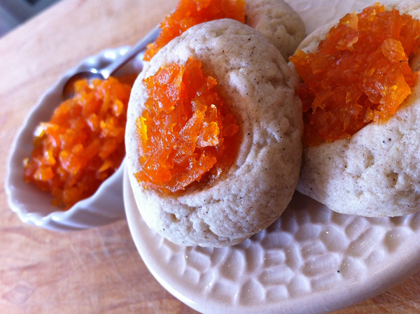 Carrot Jam on Chai Thumbprint Cookies,Adventures in the Kitchen with Michelle, Carrots at Christmas