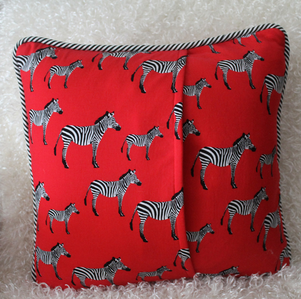 zebra pillow back