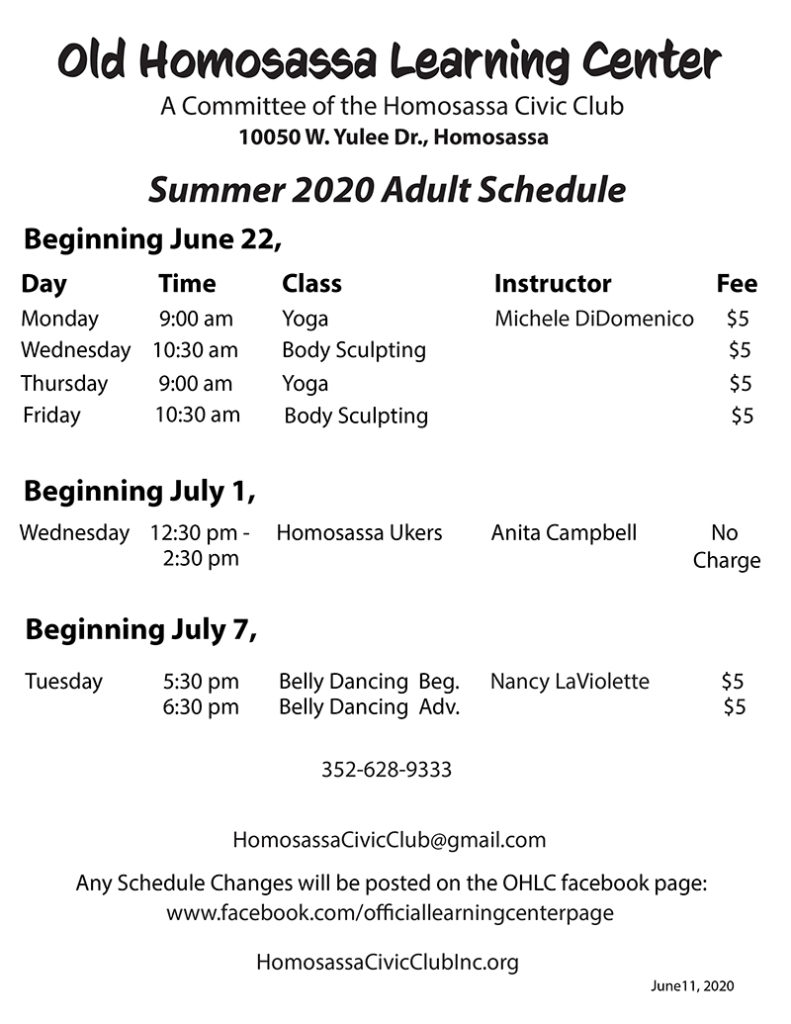 learning center schedule