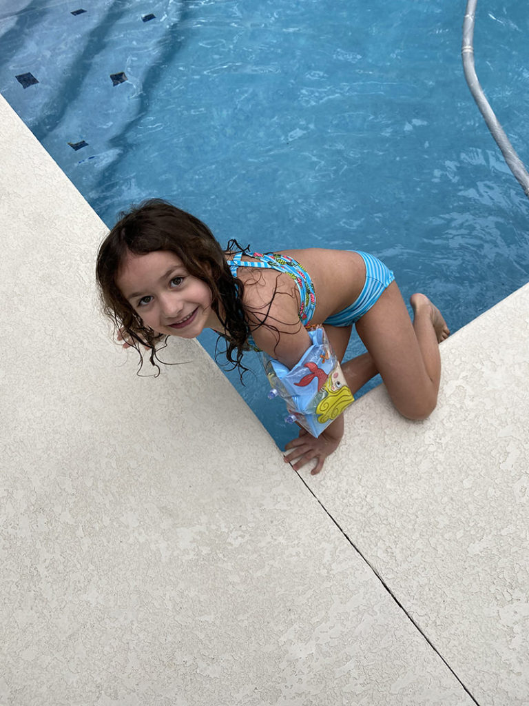 Adley in the pool